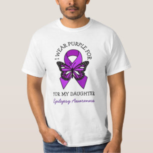 I Wear Purple for my Daughter Epilepsy Awareness T-Shirt
