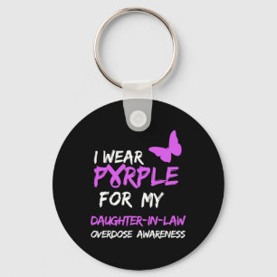 I Wear Purple For My Daughter-In-Law Overdose Awar Key Ring