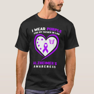 I Wear Purple for My Father In Law Alzheimer s Awa T-Shirt