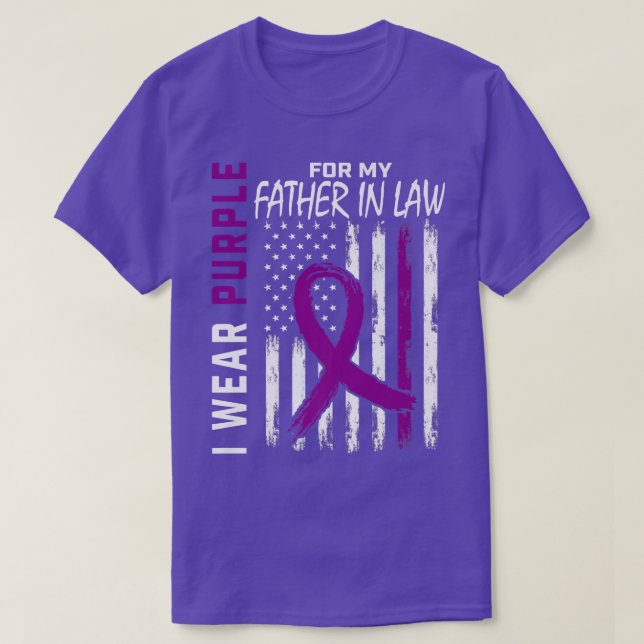 I Wear Purple For My Father In Law Epilepsy Awaren T-Shirt (Design Front)