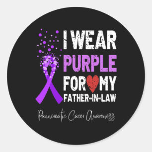 I Wear Purple For My Father-In-Law Pancreatic Canc Classic Round Sticker