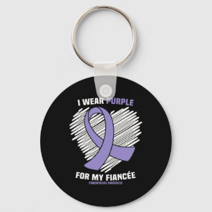 I Wear Purple For My Fiancee Fibromyalgia Awarenes Key Ring