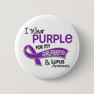 I Wear Purple For My Girlfriend 42 Lupus 6 Cm Round Badge