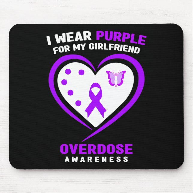 I Wear Purple For My Girlfriend Overdose Awareness Mouse Pad (Front)