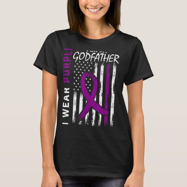I Wear Purple For My Godfather Epilepsy Awareness  T-Shirt (Front)