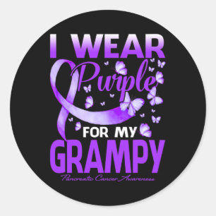 I Wear Purple For My Grampy Pancreatic Cancer Awar Classic Round Sticker