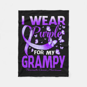 I Wear Purple For My Grampy Pancreatic Cancer Awar Fleece Blanket