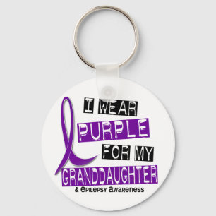 I Wear Purple For My Granddaughter 37 Epilepsy Key Ring