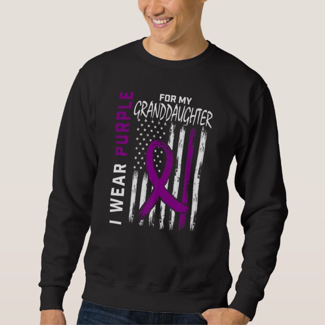 I Wear Purple For My Granddaughter Epilepsy Awaren Sweatshirt (Front)