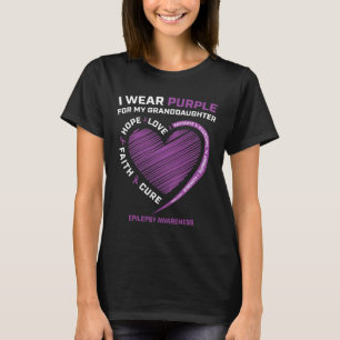 I Wear Purple For My Granddaughter Epilepsy Awaren T-Shirt
