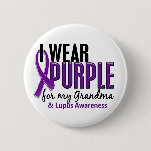 I Wear Purple For My Grandma 10 Lupus 6 Cm Round Badge
