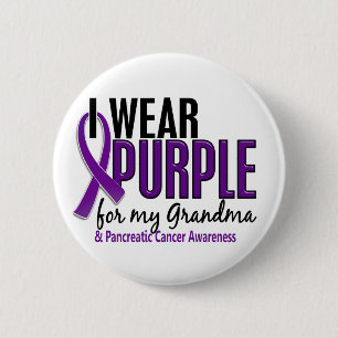 I Wear Purple For My Grandma 10 Pancreatic Cancer 6 Cm Round Badge