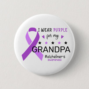 I Wear Purple For My Grandma Alzheimer Awareness 6 Cm Round Badge