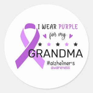 I Wear Purple For My Grandma Alzheimer Awareness Classic Round Sticker