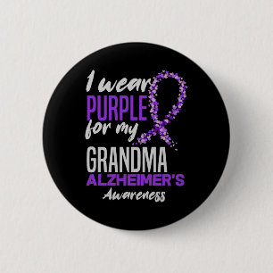 I Wear Purple For My Grandma Dementia Heimers Awar 6 Cm Round Badge