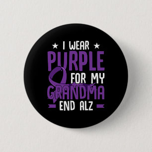 I Wear Purple For My Grandma End Heimer Heimerheim 6 Cm Round Badge