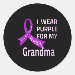I Wear Purple For My Grandma Heimerheimer Disease Classic Round Sticker