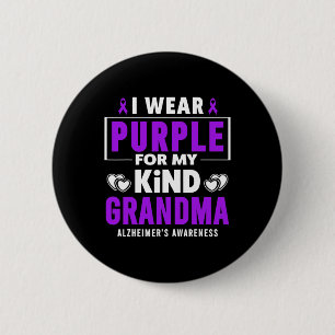 I Wear Purple For My Grandma Heimerheimer's Awaren 6 Cm Round Badge
