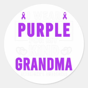 I Wear Purple For My Grandma Heimerheimer's Awaren Classic Round Sticker