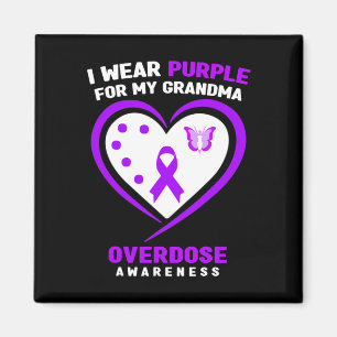 I Wear Purple For My Grandma Overdose Awareness 1 Magnet