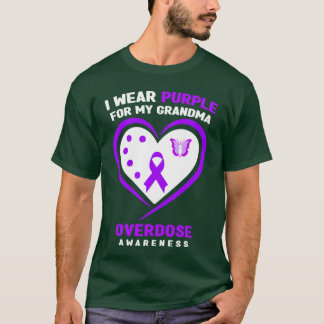 I Wear Purple For My Grandma Overdose Awareness Lo T-Shirt