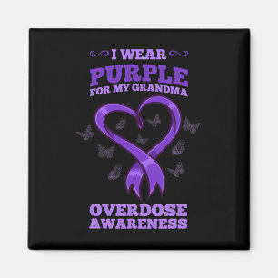 I Wear Purple For My Grandma Overdose Awareness Magnet