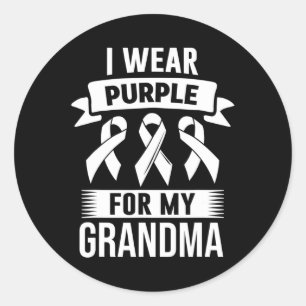 I Wear Purple For My Grandma Overdose Awareness Mo Classic Round Sticker