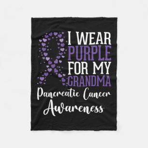 I Wear Purple For My Grandma Pancreatic Cancer Awa Fleece Blanket