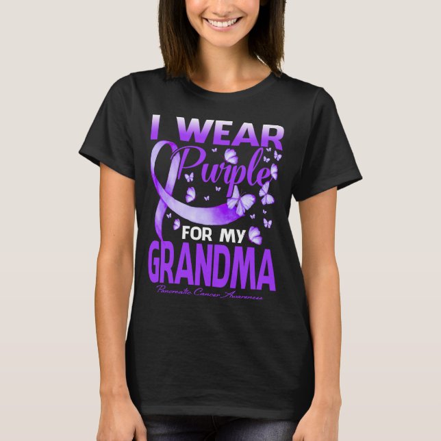 I Wear Purple For My Grandma Pancreatic Cancer T-Shirt (Front)