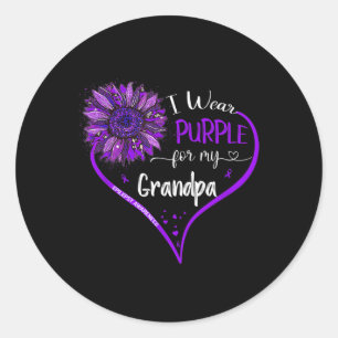 I Wear Purple For My Grandpa Epilepsy Awareness Su Classic Round Sticker