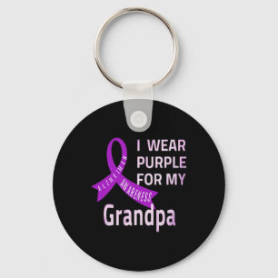 I Wear Purple For My Grandpa Heimerheimer Disease Key Ring