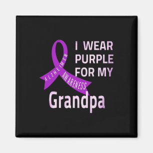 I Wear Purple For My Grandpa Heimerheimer Disease Magnet
