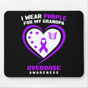 I Wear Purple For My Grandpa Overdose Awareness Mouse Pad