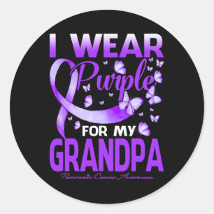 I Wear Purple For My Grandpa Pancreatic Cancer Awa Classic Round Sticker