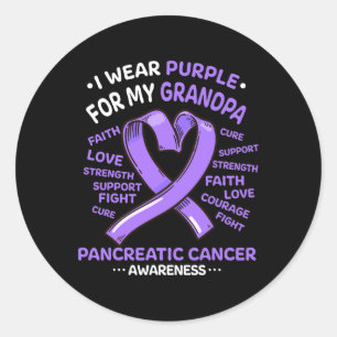 I Wear Purple For My Grandpa Pancreatic Cancer Awa Classic Round Sticker