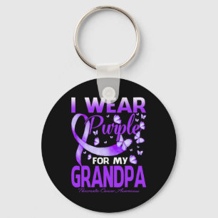 I Wear Purple For My Grandpa Pancreatic Cancer Awa Key Ring