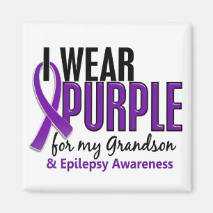 I Wear Purple For My Grandson 10 Epilepsy Magnet