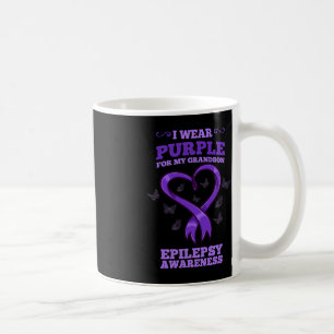 I Wear Purple For My Grandson Epilepsy Awareness 2 Coffee Mug