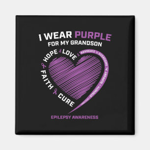 I Wear Purple For My Grandson Epilepsy Awareness M Magnet