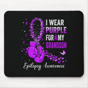 I Wear Purple For My Grandson Epilepsy Awareness R Mouse Pad