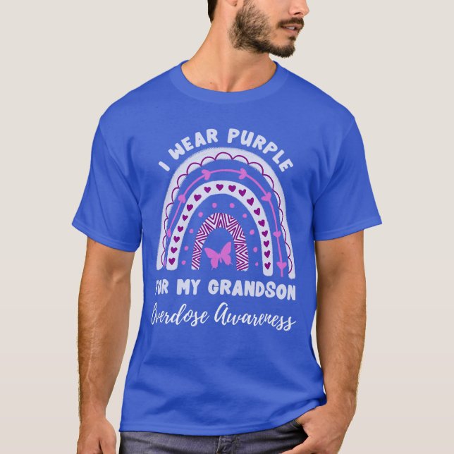 I Wear Purple For My Grandson Overdose Awareness R T-Shirt (Front)