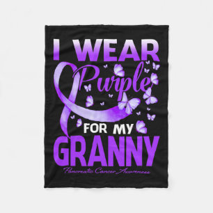 I Wear Purple For My Granny Pancreatic Cancer Awar Fleece Blanket