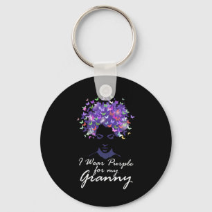 I Wear Purple For My Granny Support Heimerheimer A Key Ring