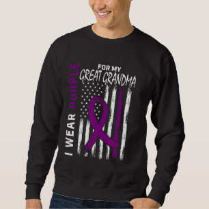 I Wear Purple For My Great Grandma Alzheimers Awar Sweatshirt