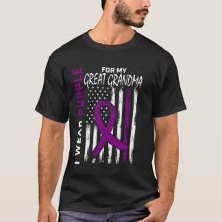 I Wear Purple For My Great Grandma Alzheimers Awar T-Shirt