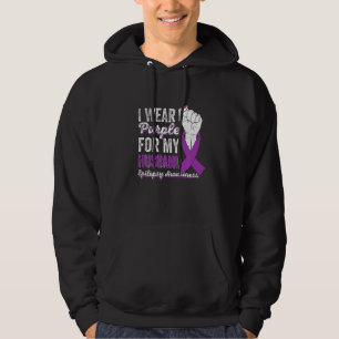 I Wear Purple For My Husband Ribbon Epilepsy Aware Hoodie