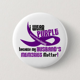 I Wear Purple For My Husband’s Memories 33 6 Cm Round Badge