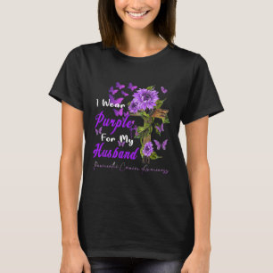 I Wear Purple For My Husbynd Pancreatic Cancer Awa T-Shirt