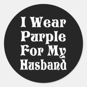 I Wear Purple For My Husbynd Tee Pancreatic Cancer Classic Round Sticker