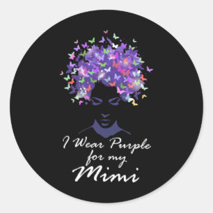 I Wear Purple For My Mimi Mother Support Heimerhei Classic Round Sticker
